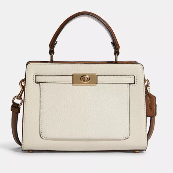 Coach Handbags - NWT Coach Mini Lane Top Handle In Colorblock In Chalk/Penny Multi/Pebble Leather
